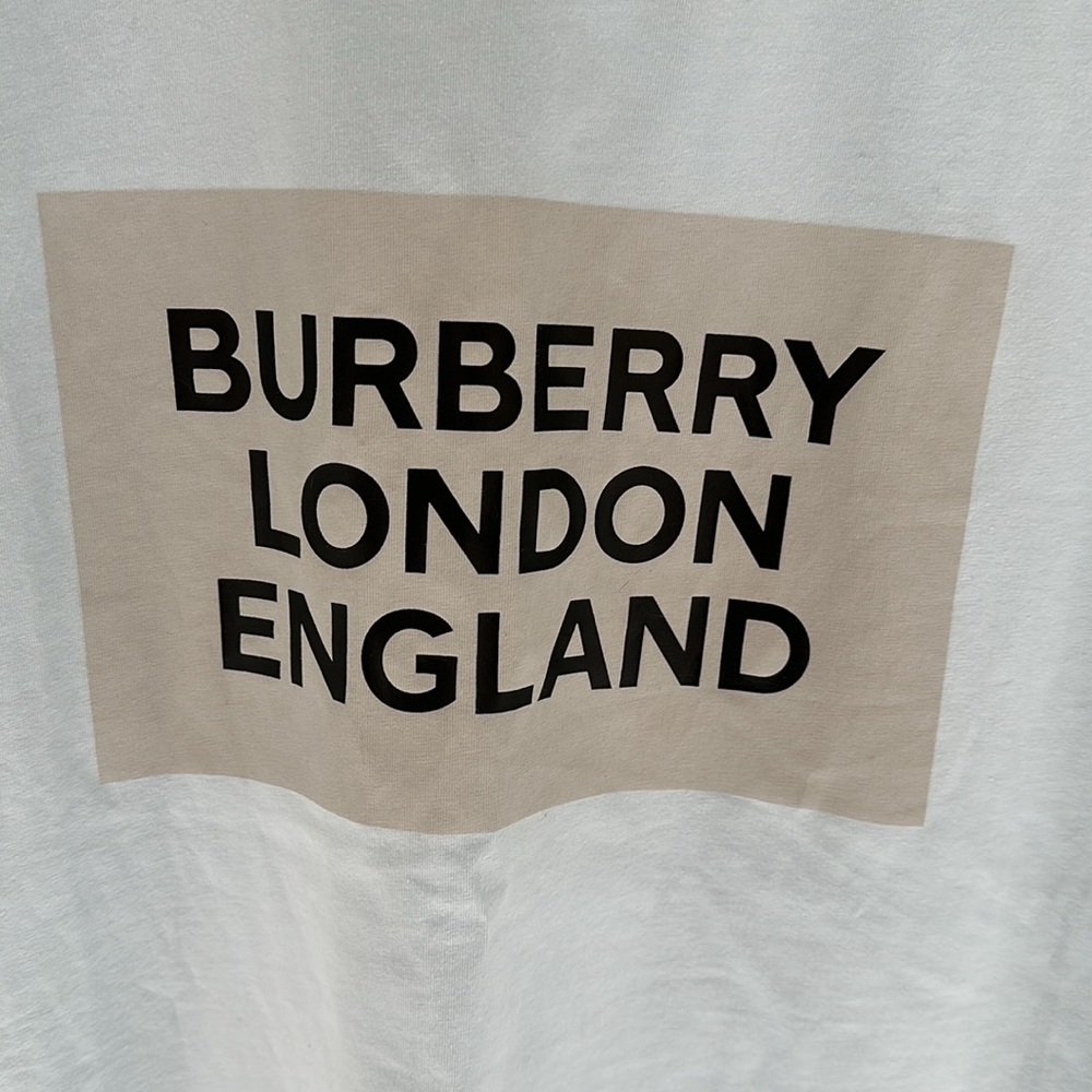 Burberry Baby Blue Short Sleeve T-Shirt Logo Tee Designer Casual Top - Picture 2 of 5